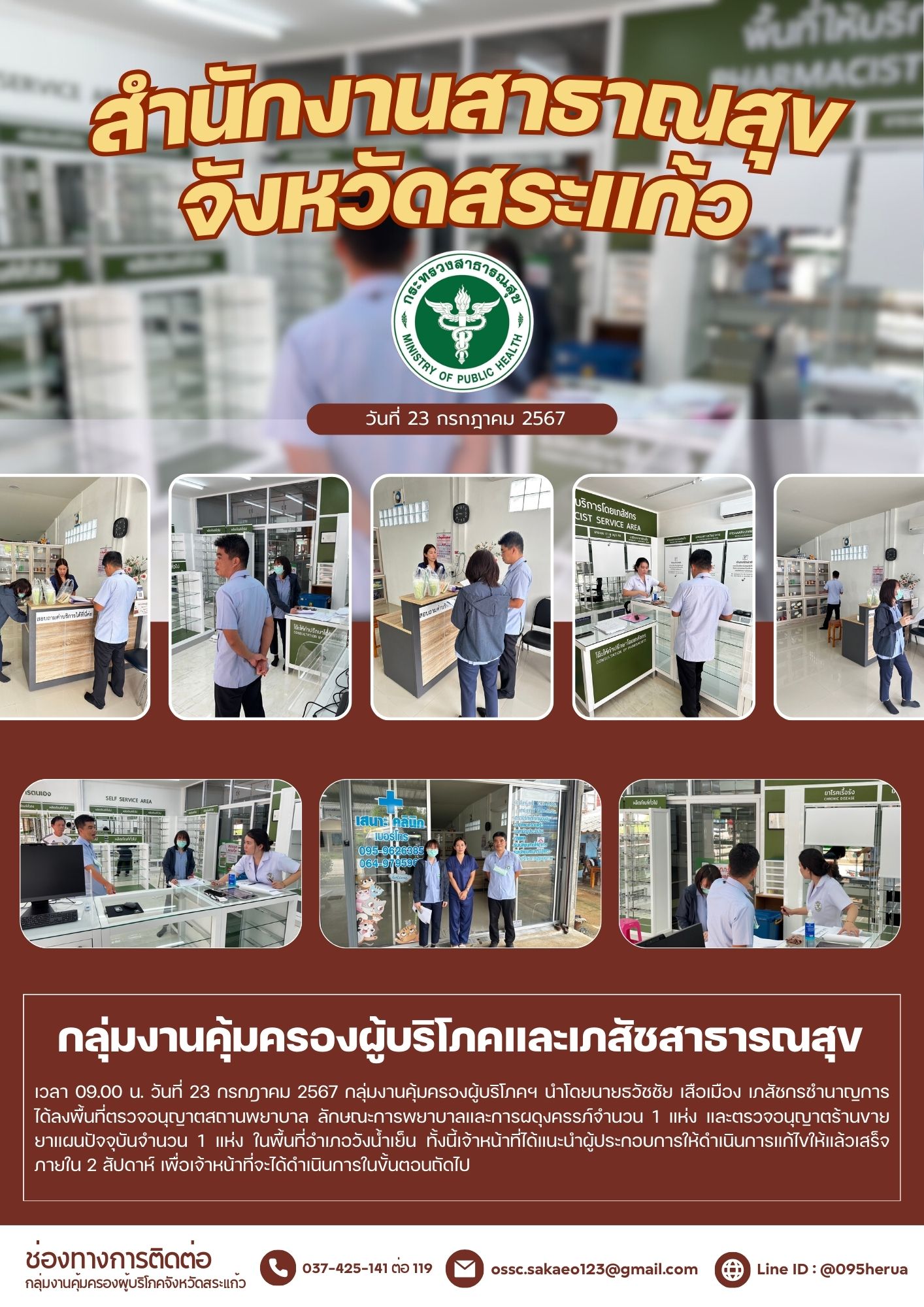 ตรวจอนุญาตสถานพยาบาลและตรวจอนุญาตร้านขายยาแผนปัจจุบัน