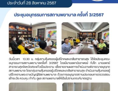 ประชุมคณะอนุกรรมการสถานพยาบาลครั้งที่ 3/2567