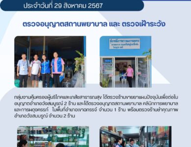 ตรวจอนุญาตสถานพยาบาล และ ตรวจเฝ้าระวัง