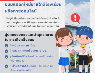 อย. เตือน! ระวังภัยขนมแปลกใหม่ขายใกล้โรงเรียนหรือทางออนไลน์
