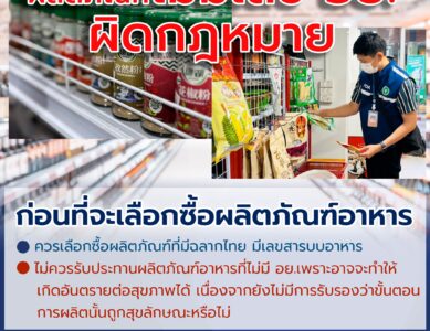 ผลิตภัณฑ์ไม่มีเลข อย.ผิดกฎหมาย