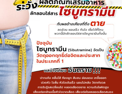 ระวัง!!! ผลิตภัณฑ์เสริมอาหารลักลอบใส่สารไซบูทรามีน