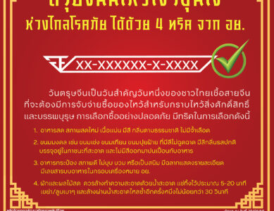 ตรุษจีนนี้ไหว้เจ้าอุ่นใจ ห่างไกลโรคภัย ได้ด้วย 4 ทริค จาก อย.